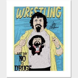 Lou Albino Aesthetic Wrestling // Just Say No To Drugs Posters and Art